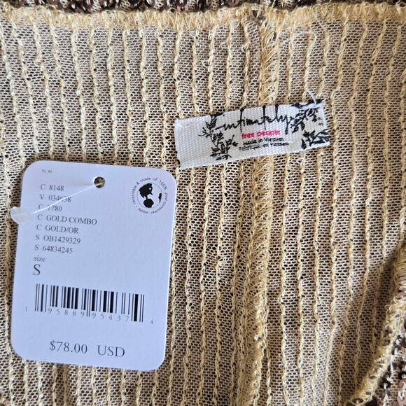 NEW Intimately Free People Gold Rush Sequin Shirt Glam Maximalist Women Small - Picture 11 of 13